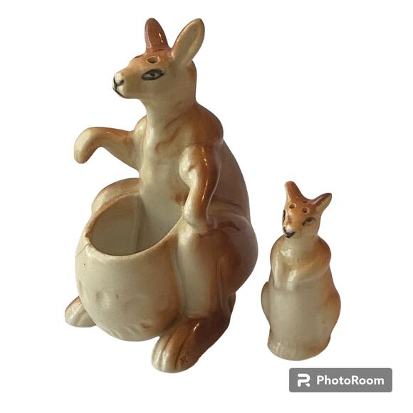 Kangaroo and Joey Salt and Pepper Shakers 3 in Kitchy Grannycore Complete - Picture 3 of 11